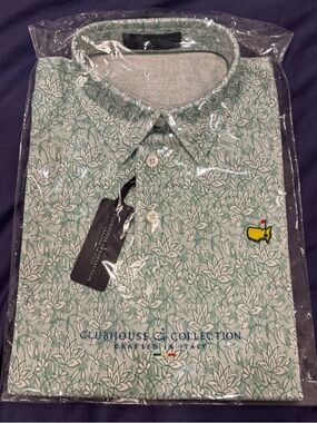 2026 Masters Green Floral Clubhouse Collection Polo Augusta National Shirt L